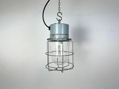 Industrial Aluminium Cage Light with Clear Glass from Elektrosvit, 1970s