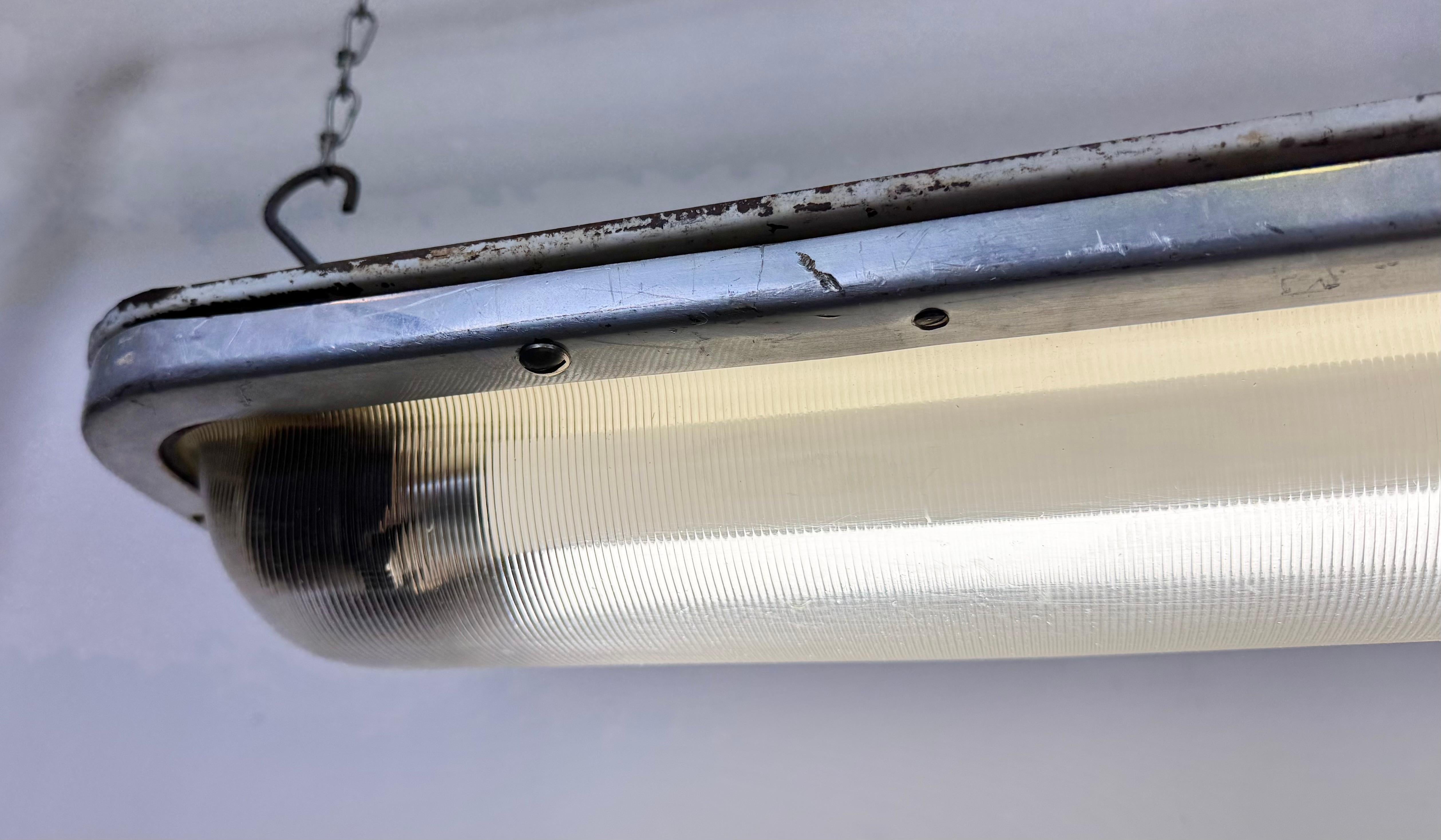 Industrial Aluminium Hanging Tube Light, 1970s For Sale 5
