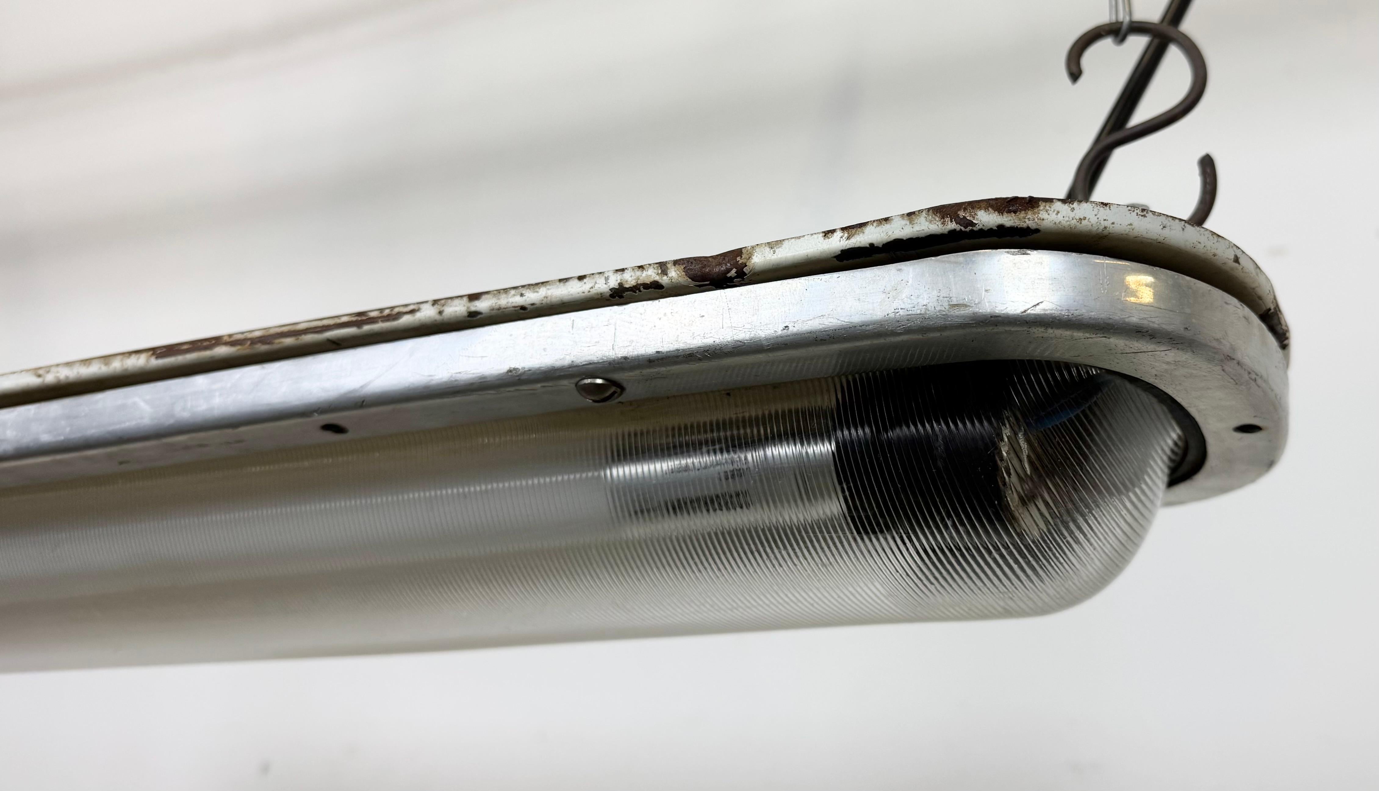 Czech Industrial Aluminium Hanging Tube Light, 1970s For Sale