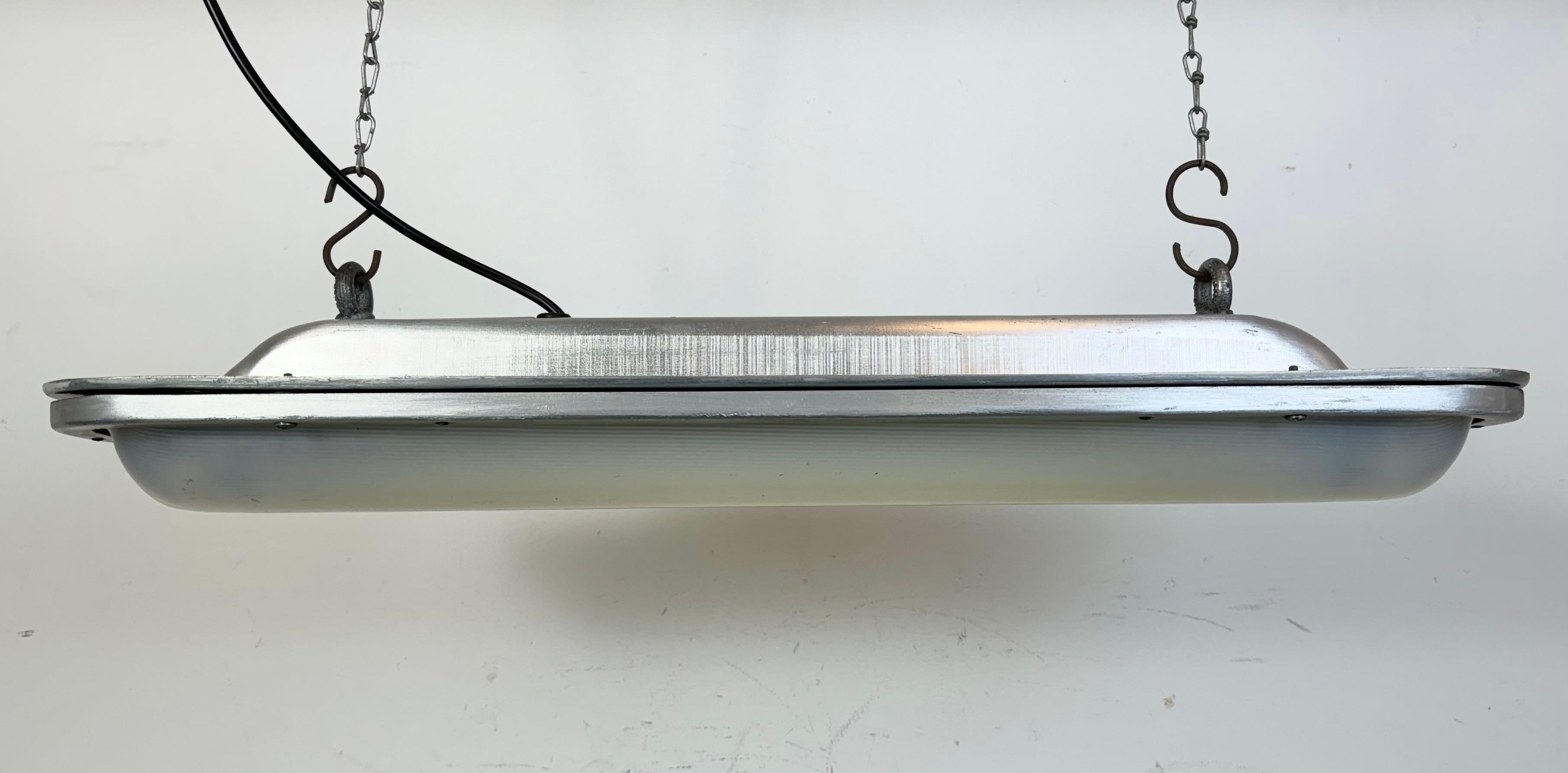 Industrial Aluminium Hanging Tube Light, 1970s In Good Condition For Sale In Kojetice, CZ