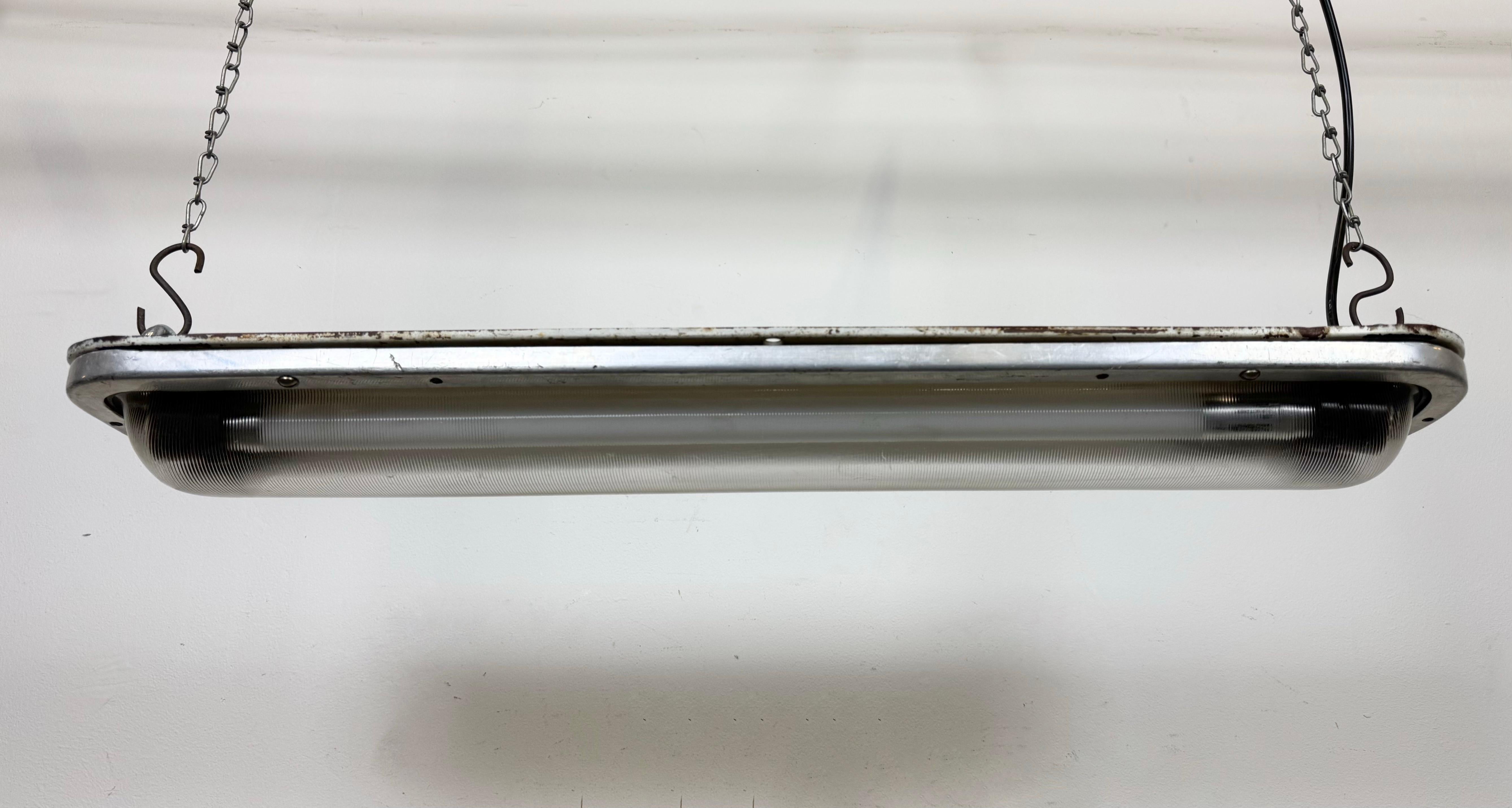 Late 20th Century Industrial Aluminium Hanging Tube Light, 1970s For Sale