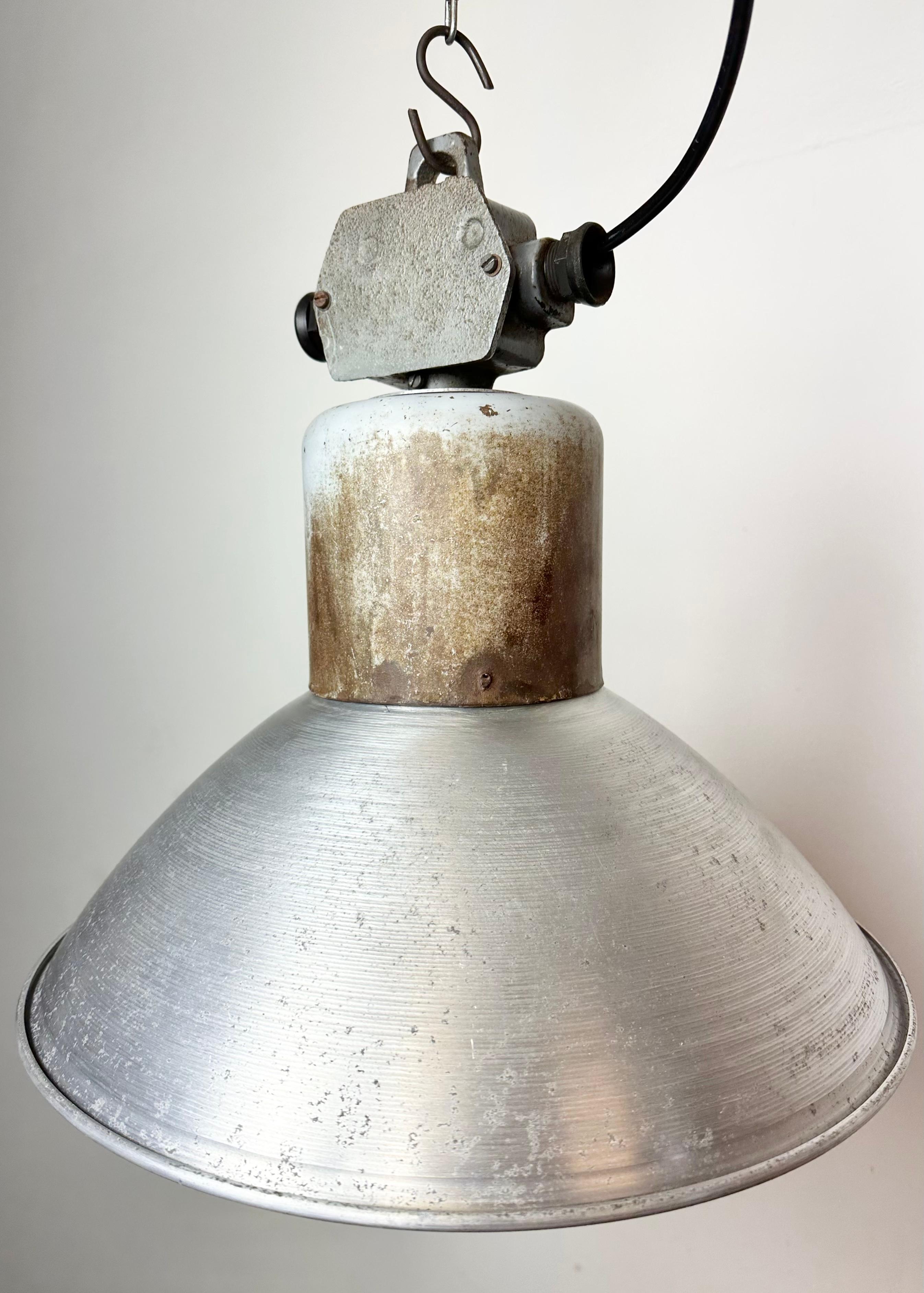 Aluminum Industrial Aluminium Pendant Lamp from Polam Wilkasy, 1960s For Sale