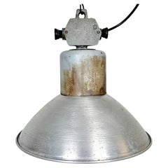 Industrial Aluminium Pendant Lamp from Polam Wilkasy, 1960s