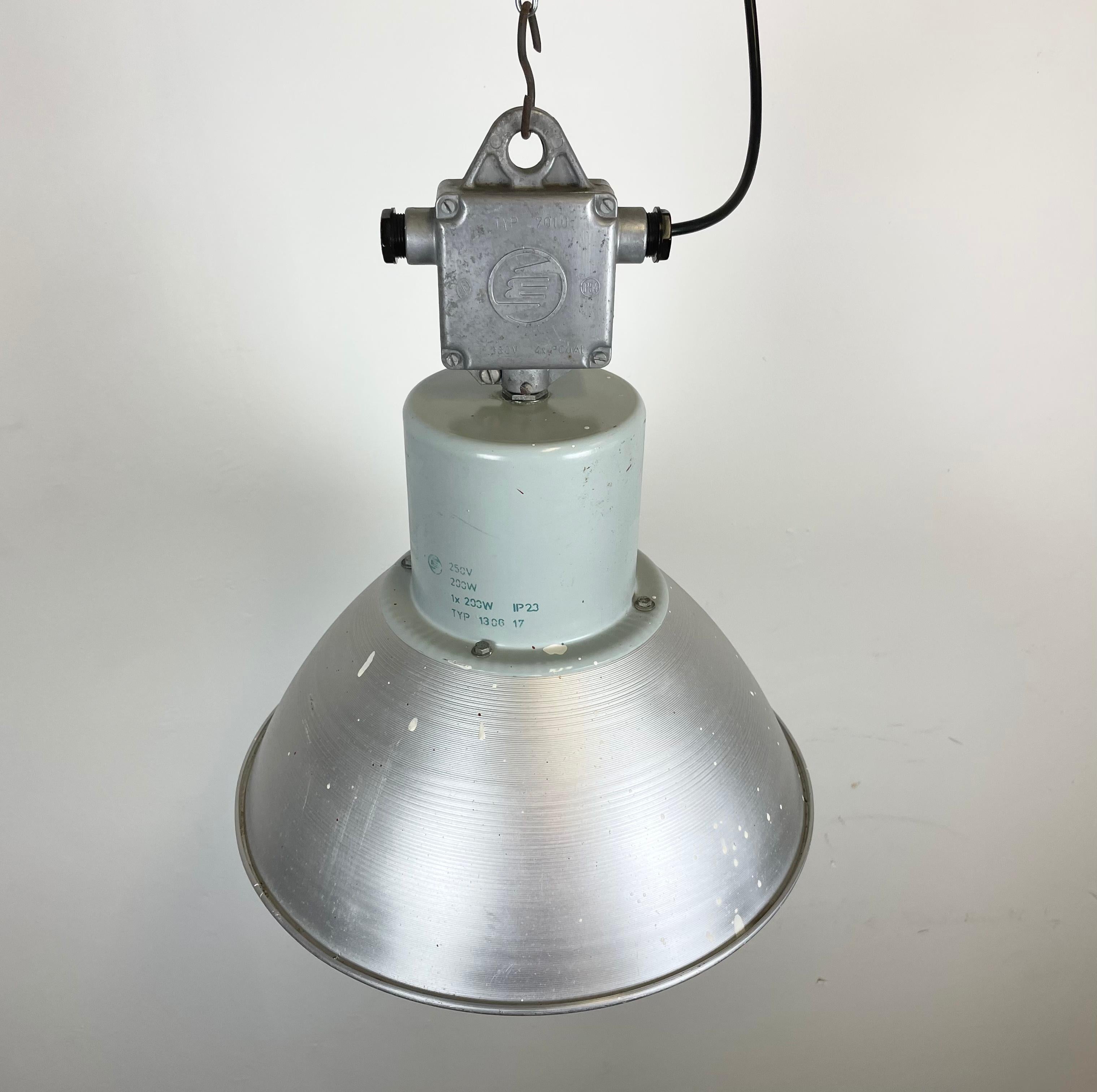 Aluminum Industrial Aluminium Pendant Light from Elektrosvit, 1960s For Sale