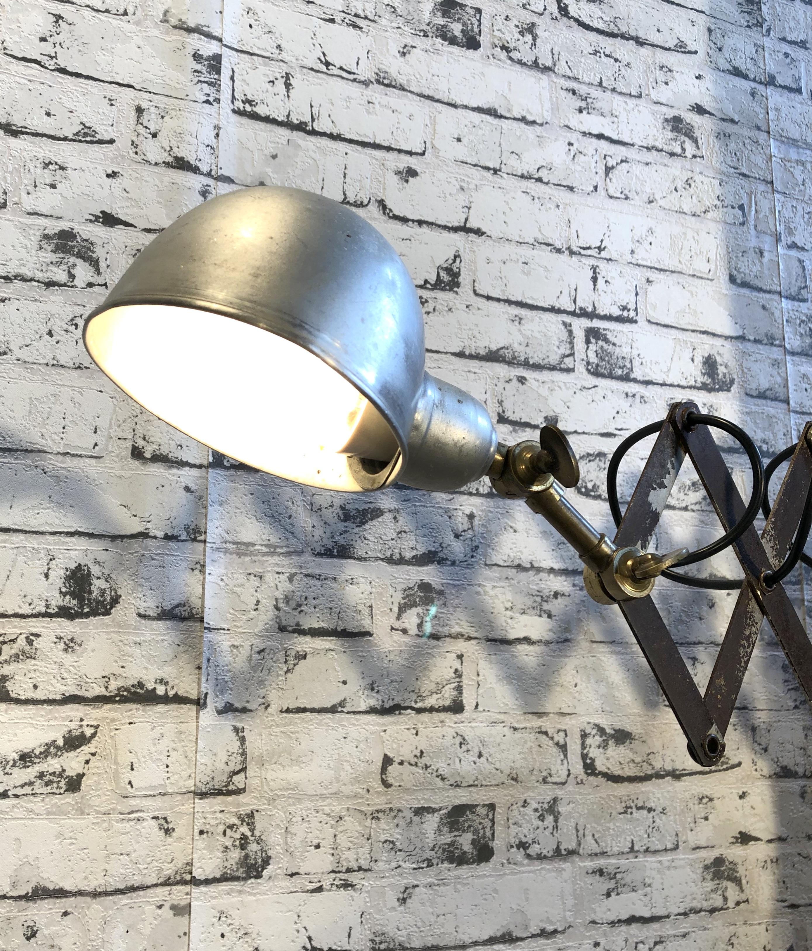 Industrial Aluminium Scissor Wall Lamp, 1950s 4