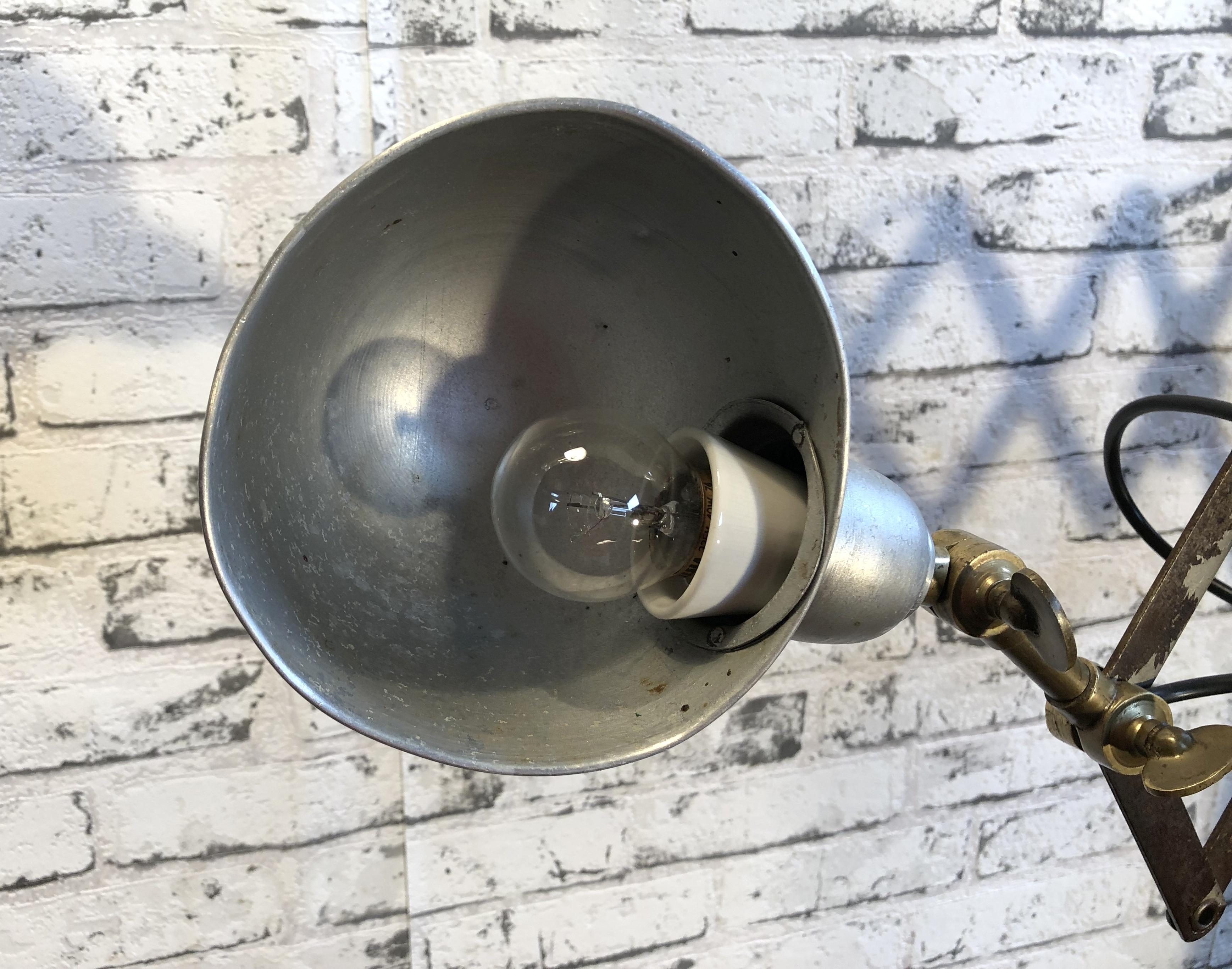20th Century Industrial Aluminium Scissor Wall Lamp, 1950s