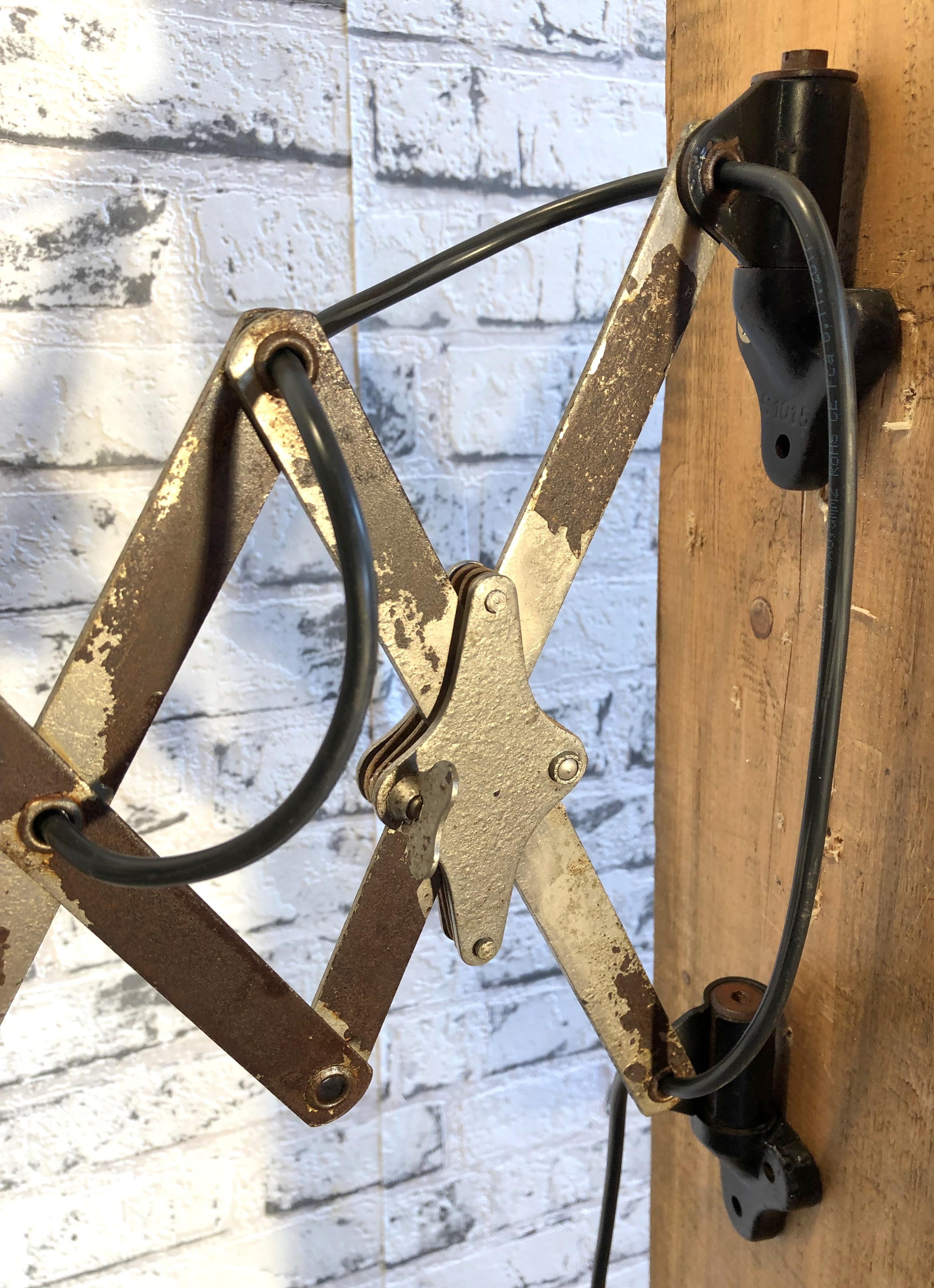 Industrial Aluminium Scissor Wall Lamp, 1950s 2