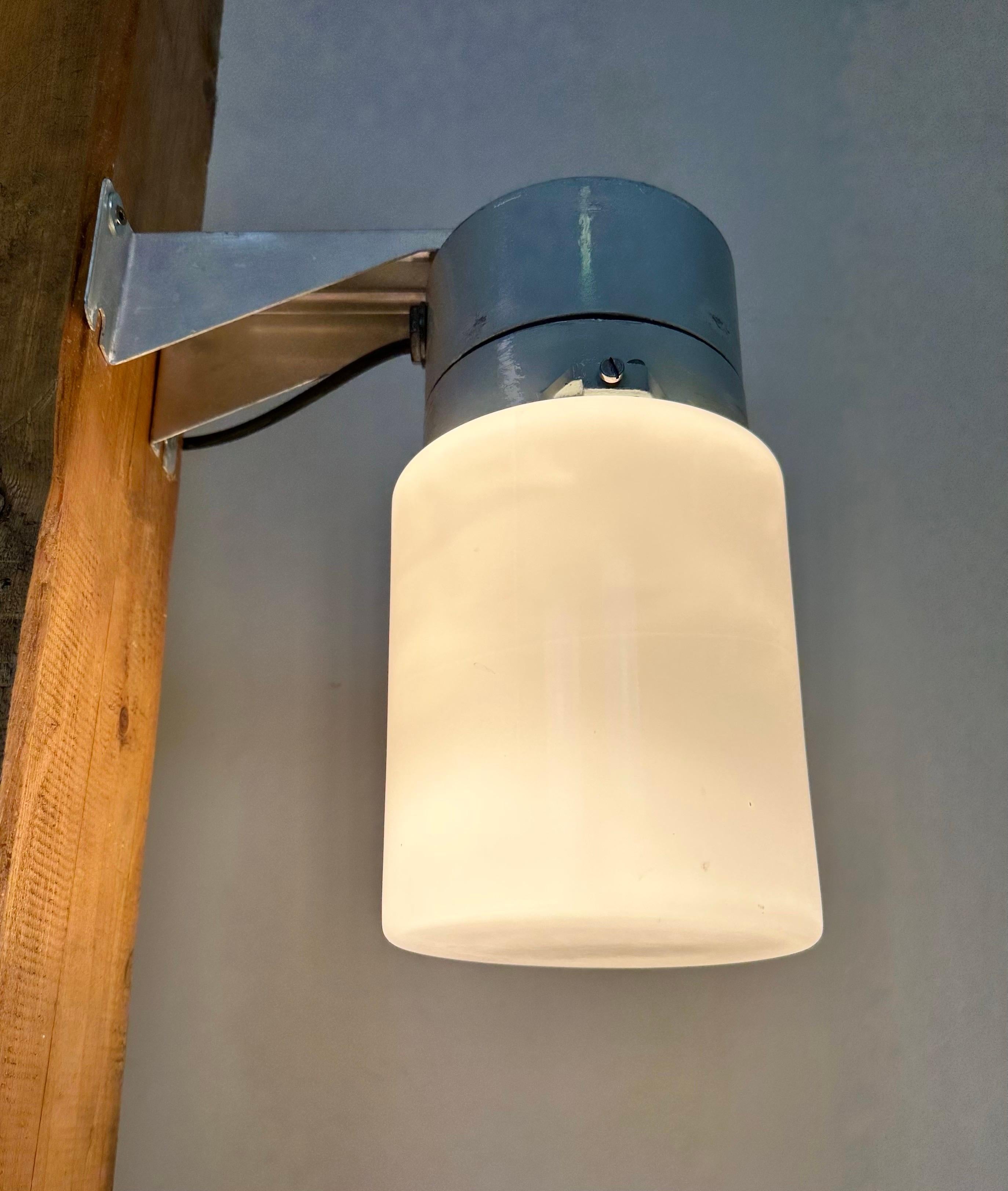 Industrial Aluminium Wall Light with Milk Glass from Elektrosvit, 1970s For Sale 8