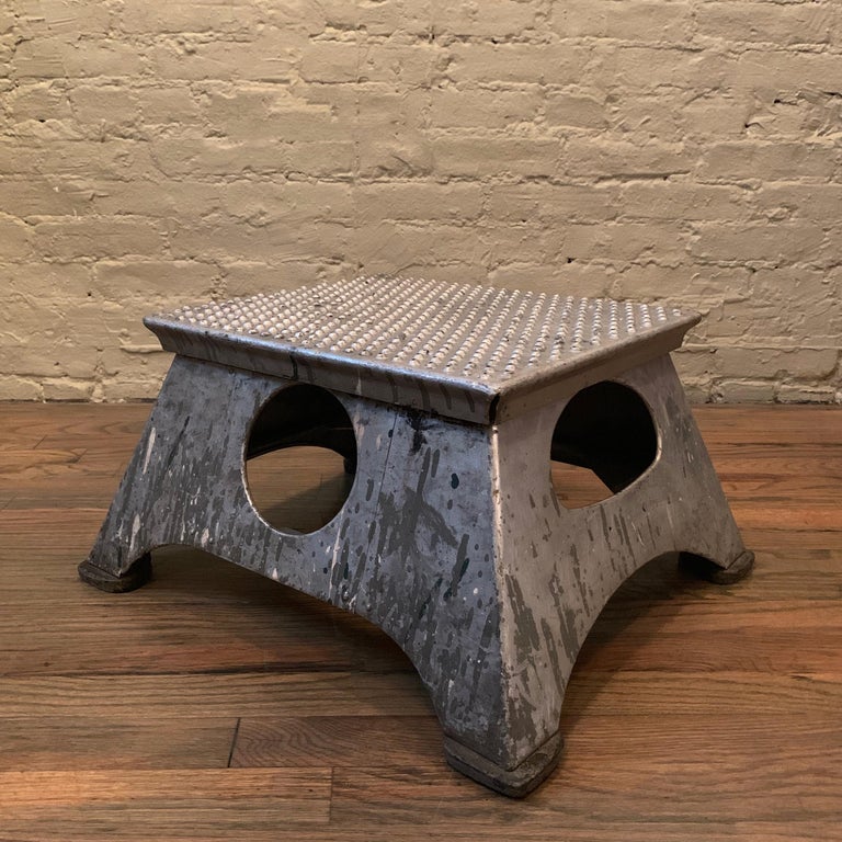 Industrial Aluminum Airplane Step Stool, New York Airways For Sale at