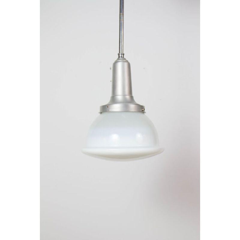 Industrial Aluminum and Glass Pendant For Sale 1