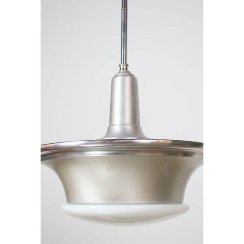 Industrial Aluminum and Glass Pendant For Sale 5