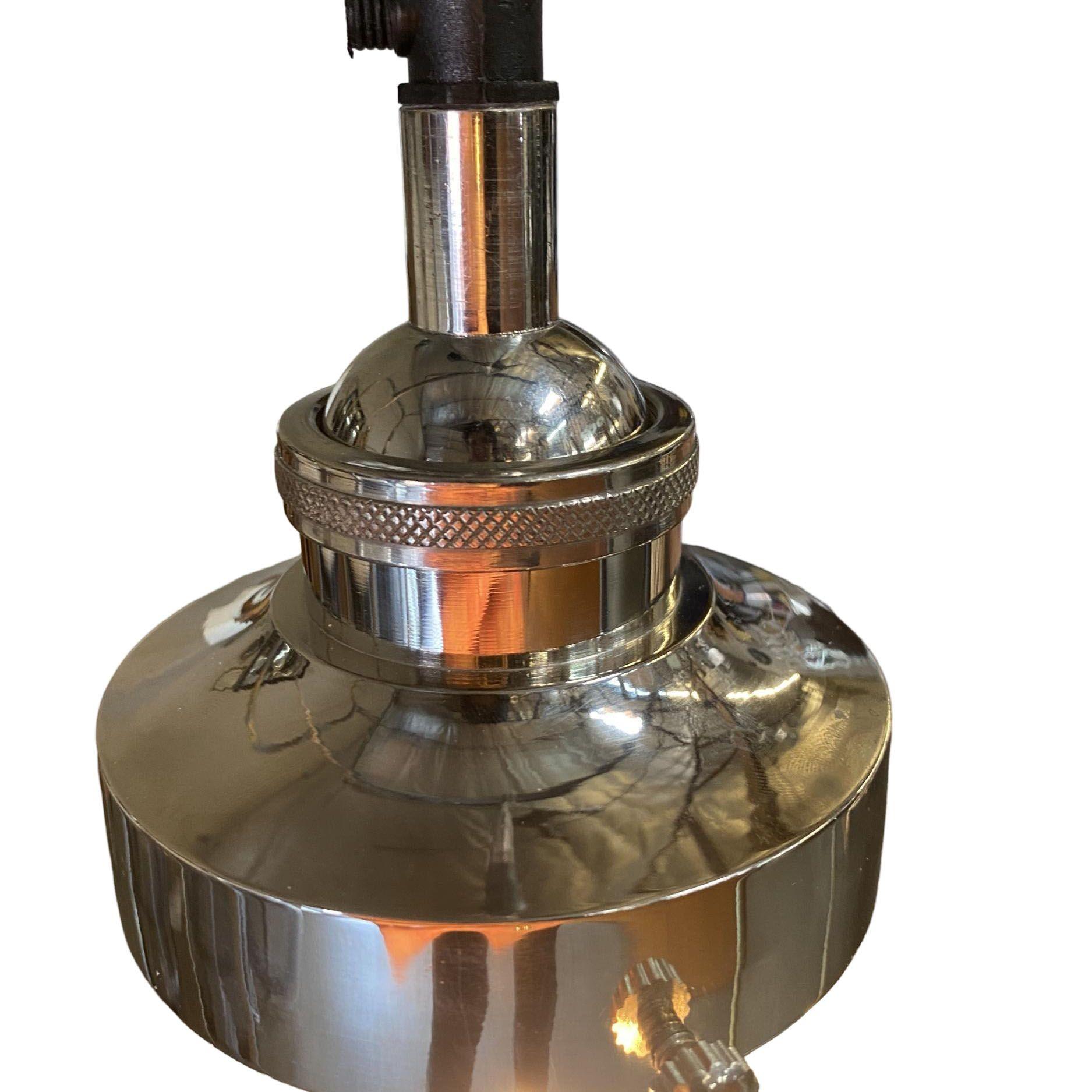 Lampada a sospensione da soffitto in alluminio industriale con vetro trasparente spazzolato in vendita 1