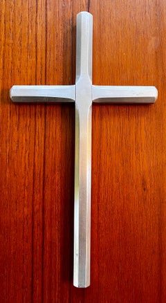 Industrial Aluminum Cross, Minimalist Design, Mid-20th Century, USA