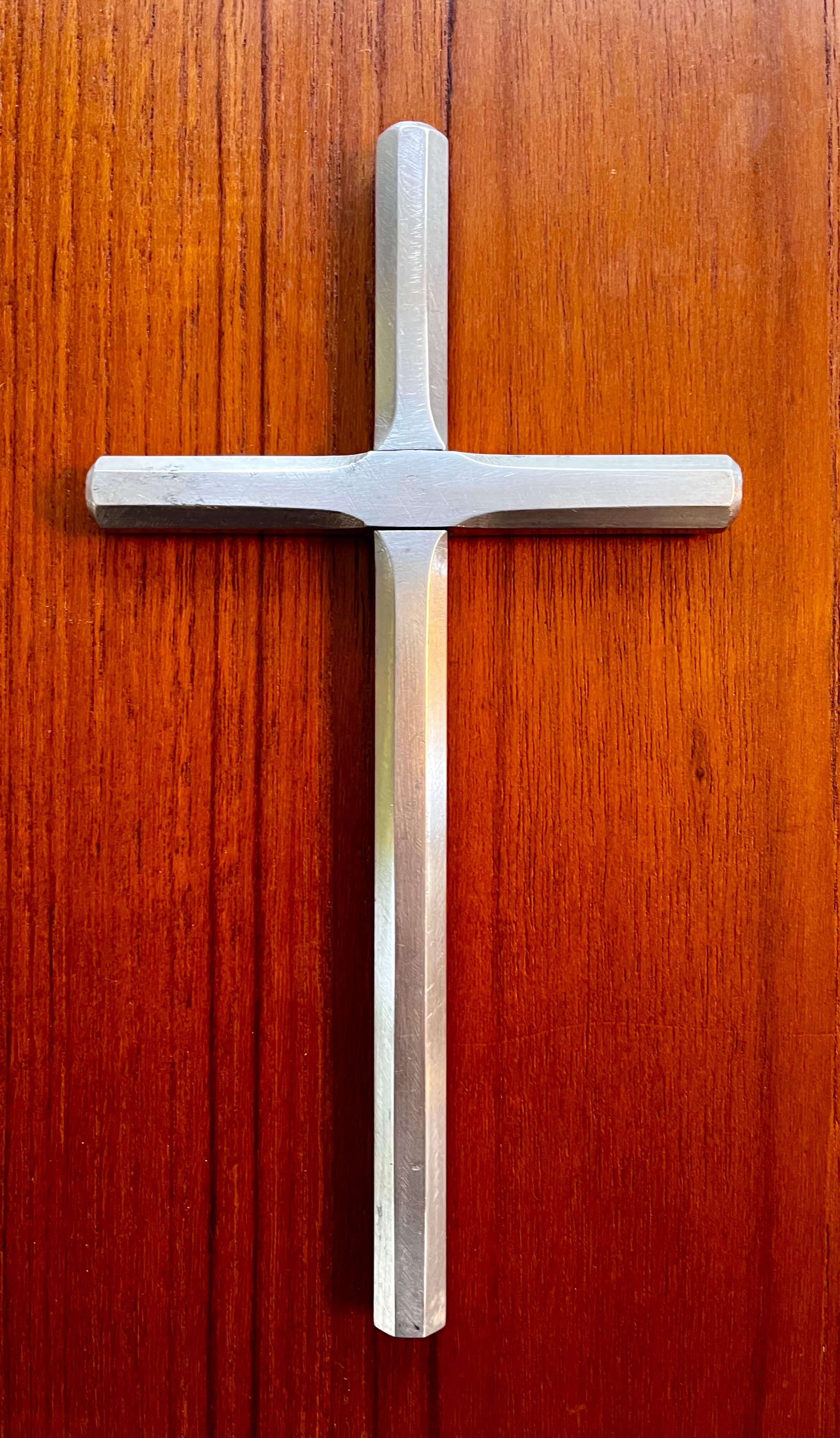 Minimalist Industrial Aluminum Cross For Sale