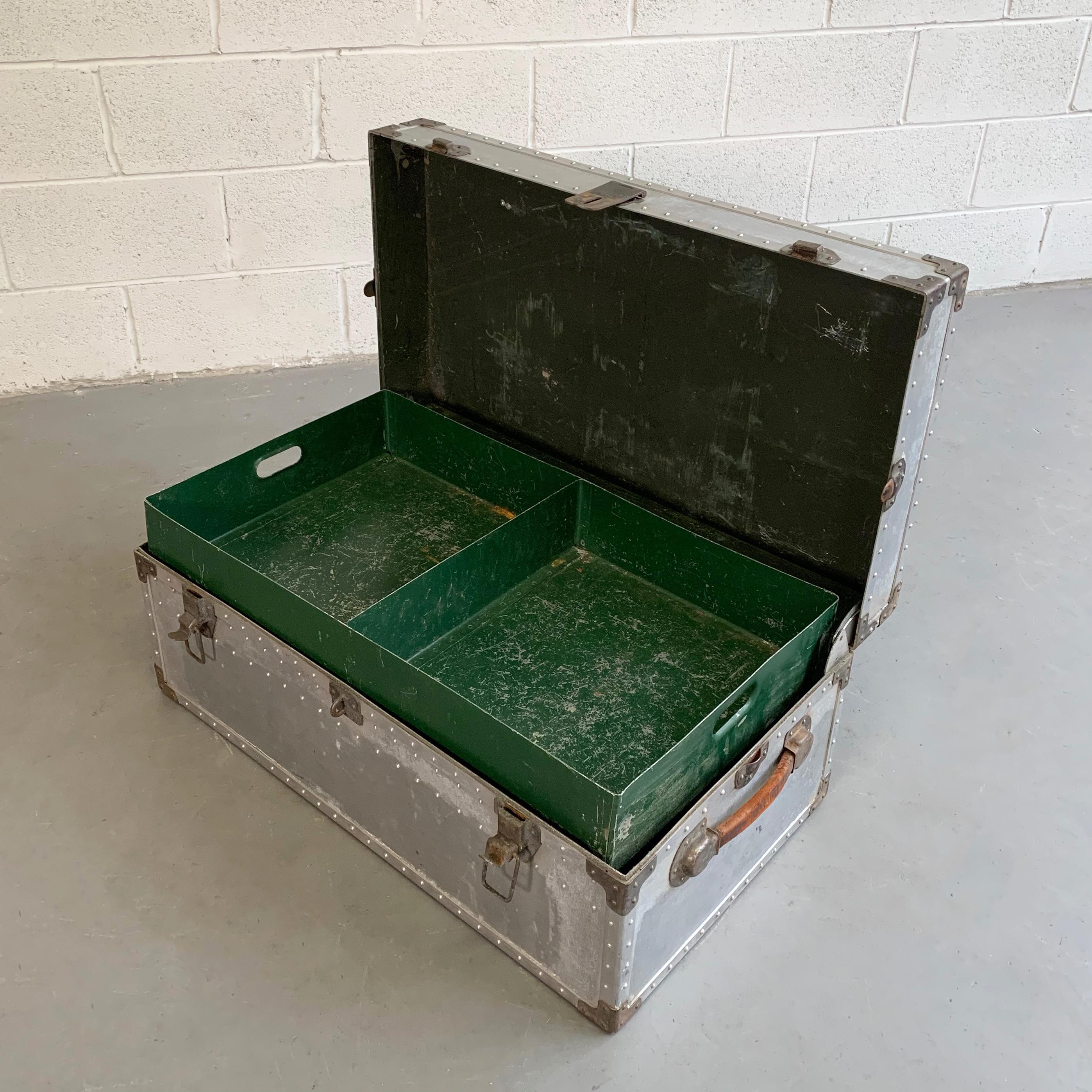 Industrial Aluminum Military Trunk In Good Condition In Brooklyn, NY
