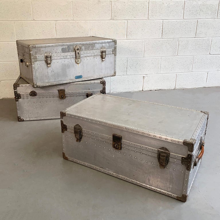 Industrial Aluminum Military Trunk at 1stDibs military trunks