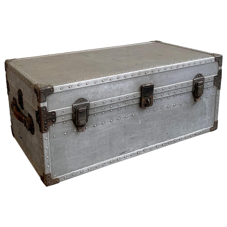 Industrial Aluminum Military Trunk at 1stDibs military trunks