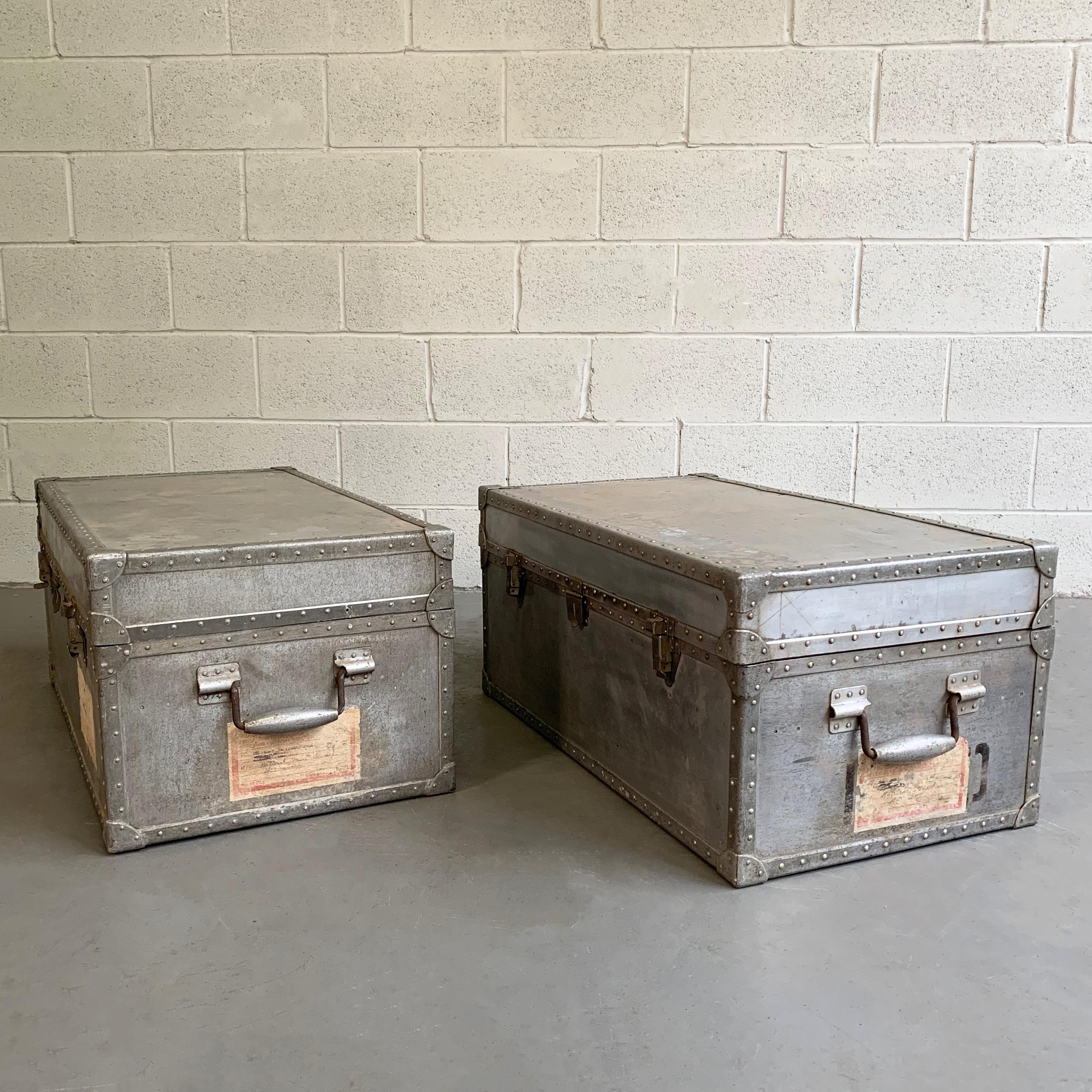 Industrial Aluminum Military Trunks In Good Condition In Brooklyn, NY