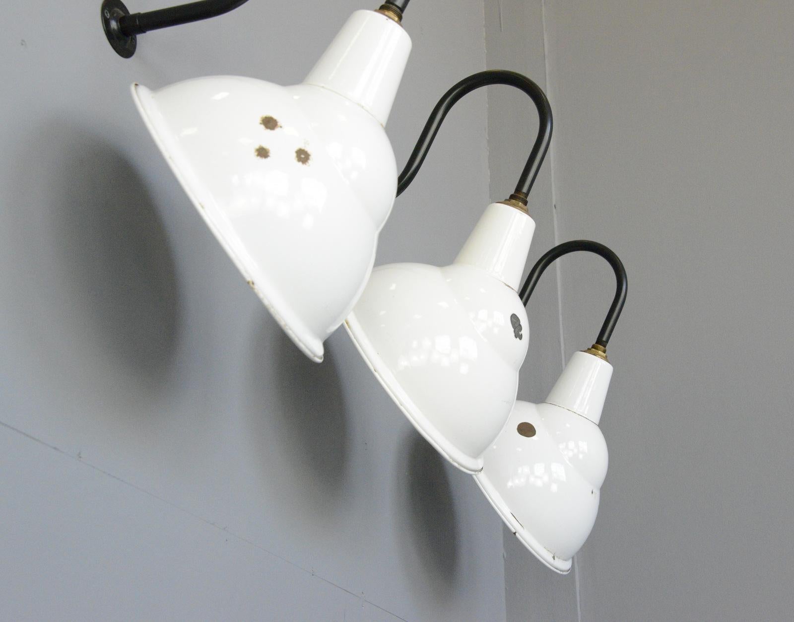 Industrial Angled Wall Lights by Benjamin, circa 1950s For Sale 1