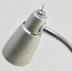 Industrial Anglepoise Lamp 'Silver-Grey' with Adjustable and Flexible Sections