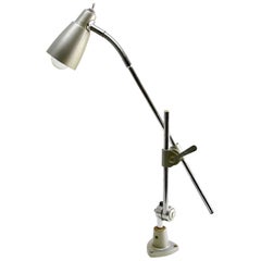 Industrial Anglepoise Lamp 'Silver-Grey' with Adjustable and Flexible Sections