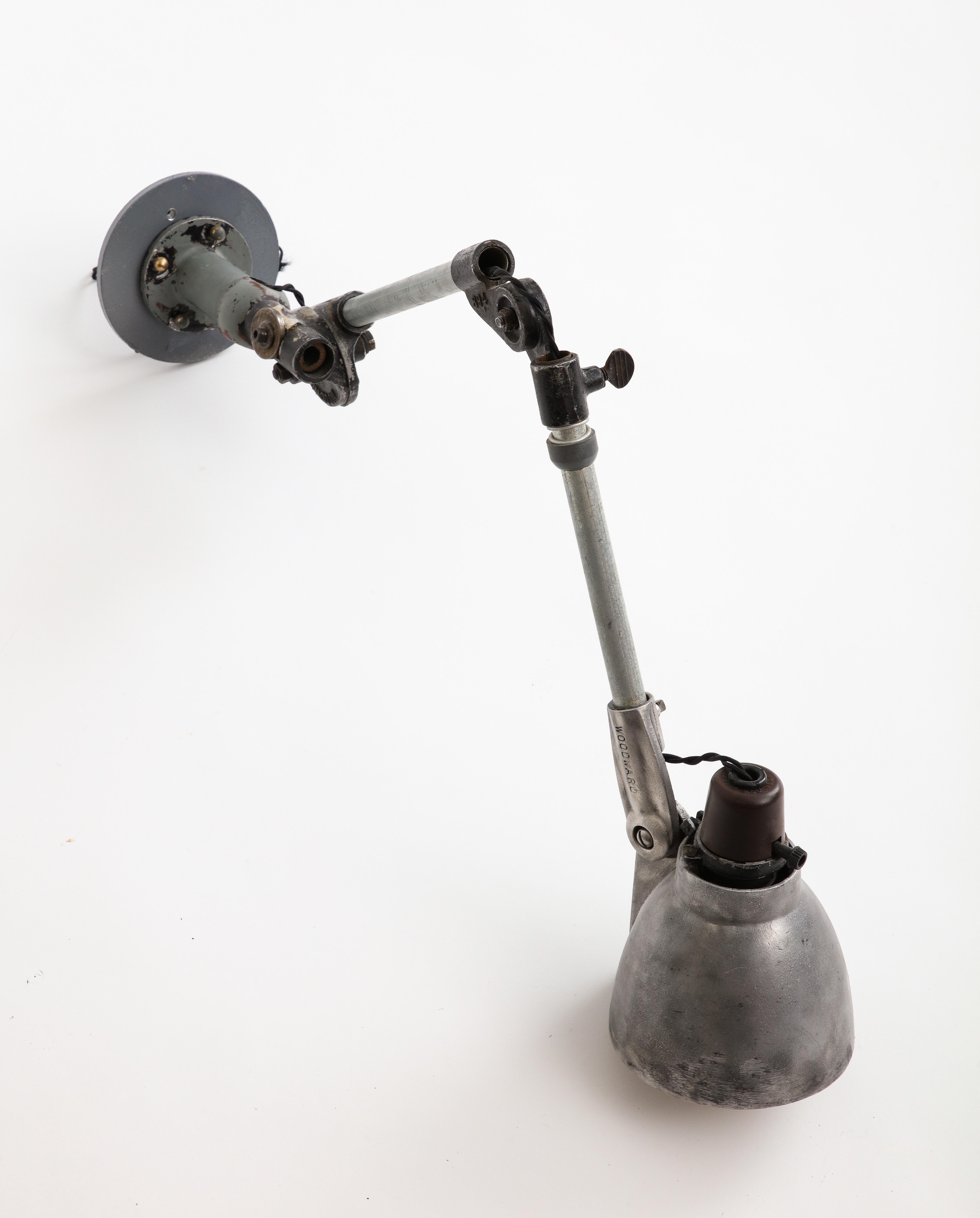 Mid-20th Century Industrial Anglepoise Wall Mounted Cast Iron Sconce, c. 1940 For Sale