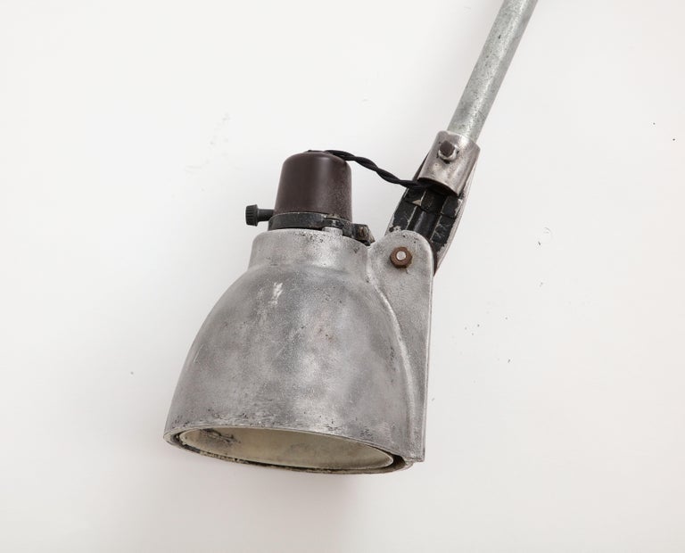 Industrial Anglepoise Wall Mounted Cast Iron Sconce, c. 1940 For Sale