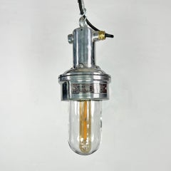 Industrial Anglo Indian Cast Aluminium & Glass Dome Pendant Light by Baliga