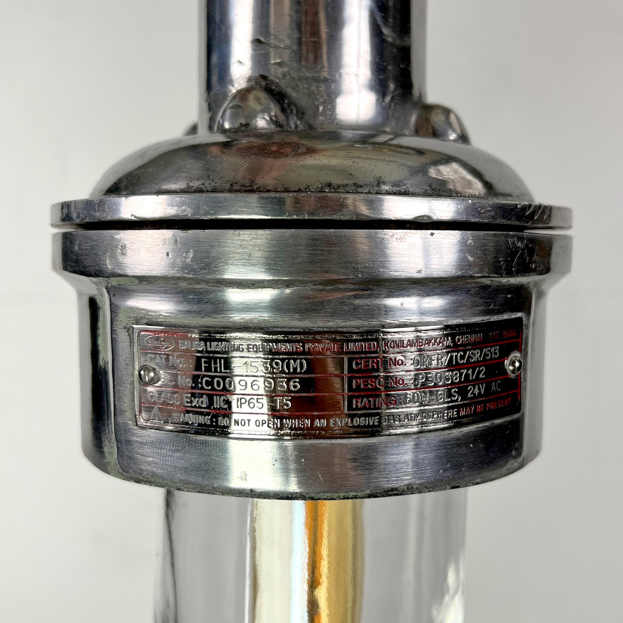 Lámpara colgante industrial angloindia de aluminio fundido y cúpula de cristal by Baliga en Bueno estado para la venta en Leicester, Leicestershire