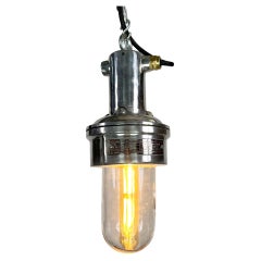 Industrielle anglo-indische Pendelleuchte mit Dome aus Aluminiumguss und Glas von Baliga