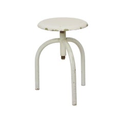 Industrial Antique Metal Medical Doctor's Stool Lab Stool Mid 20th Century
