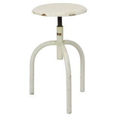 Industrial Vintage Metal Medical Doctor's Stool Lab Stool Mid 20th Century