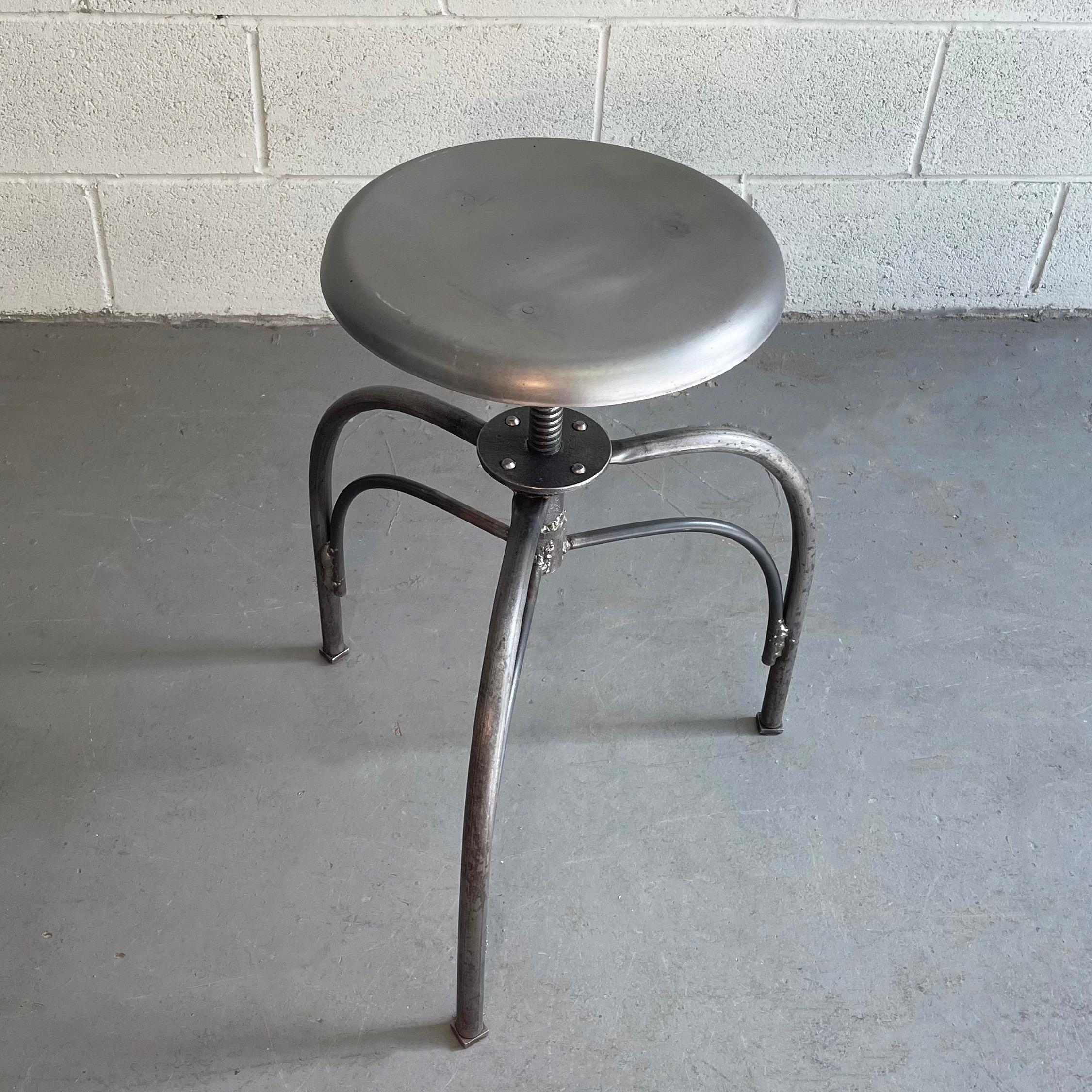 Industrial Apothecary Hospital Examination Swivel Stool In Good Condition For Sale In Brooklyn, NY