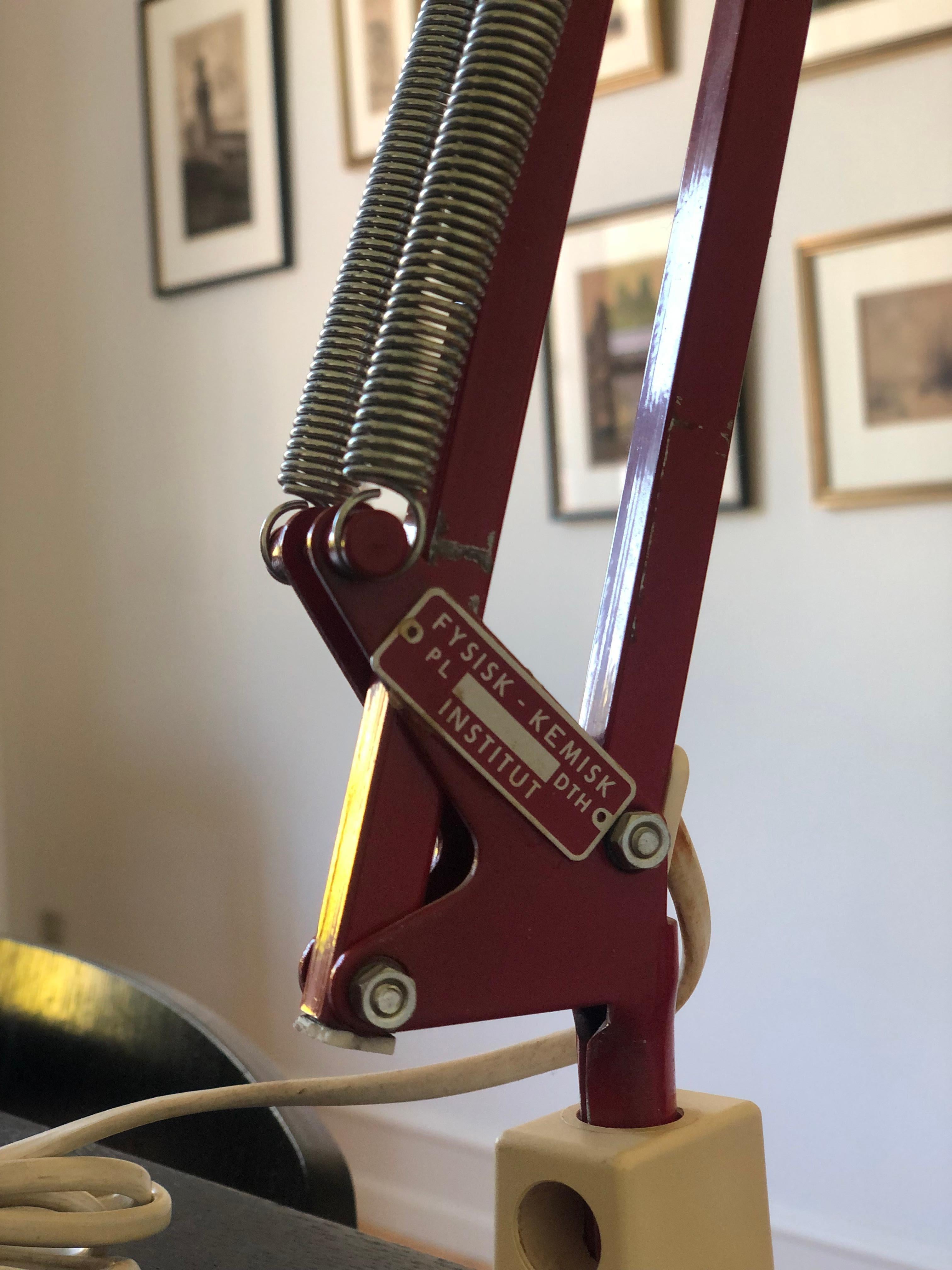 Industrial Architect Desk Lamp HCF Denmark 1970s In Good Condition For Sale In Sakskøbing, DK
