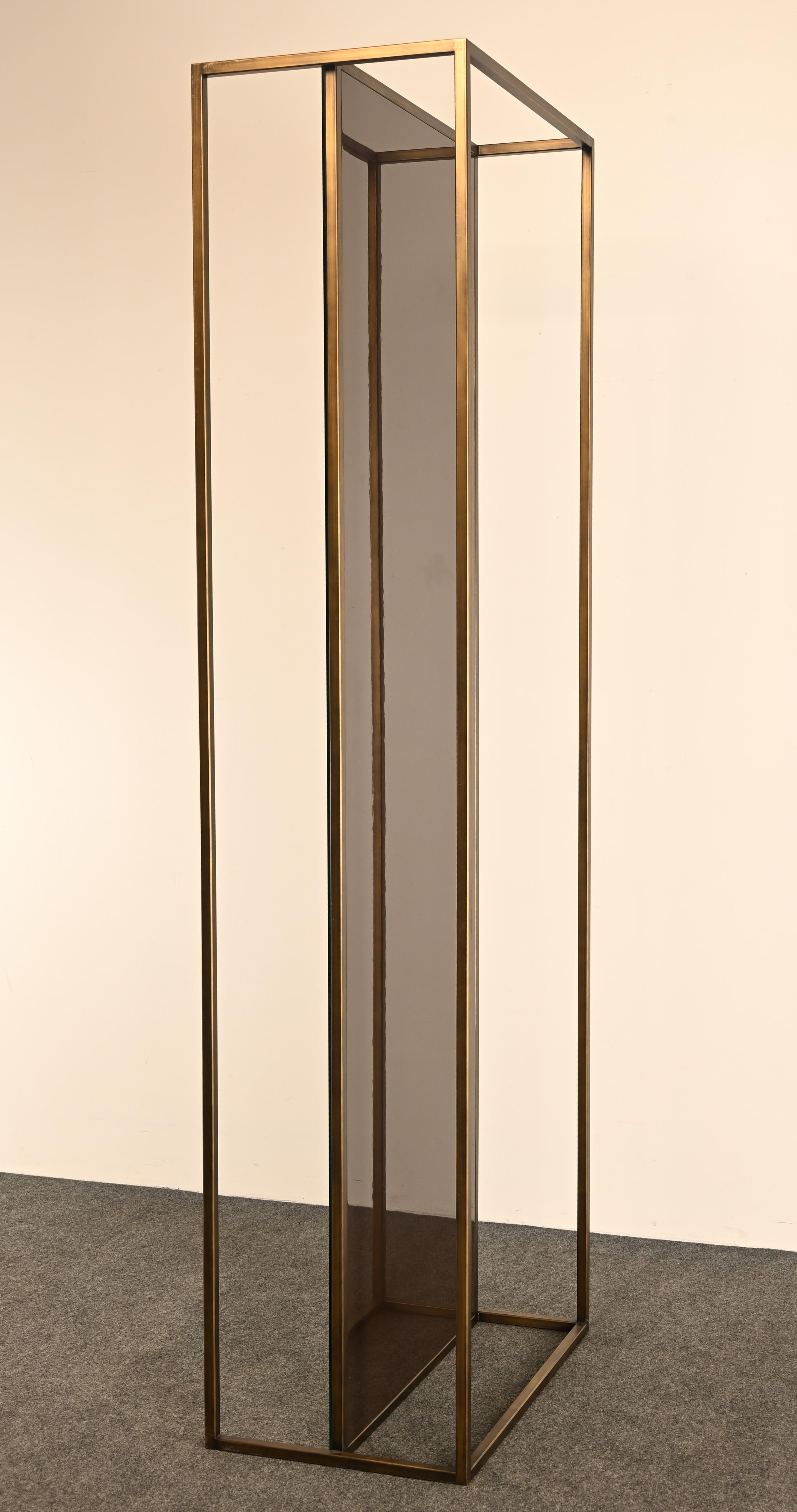 Industrieller architektonischer Spiegel in voller Länge mit Bronzemetall, 20. Jahrhundert im Angebot 6