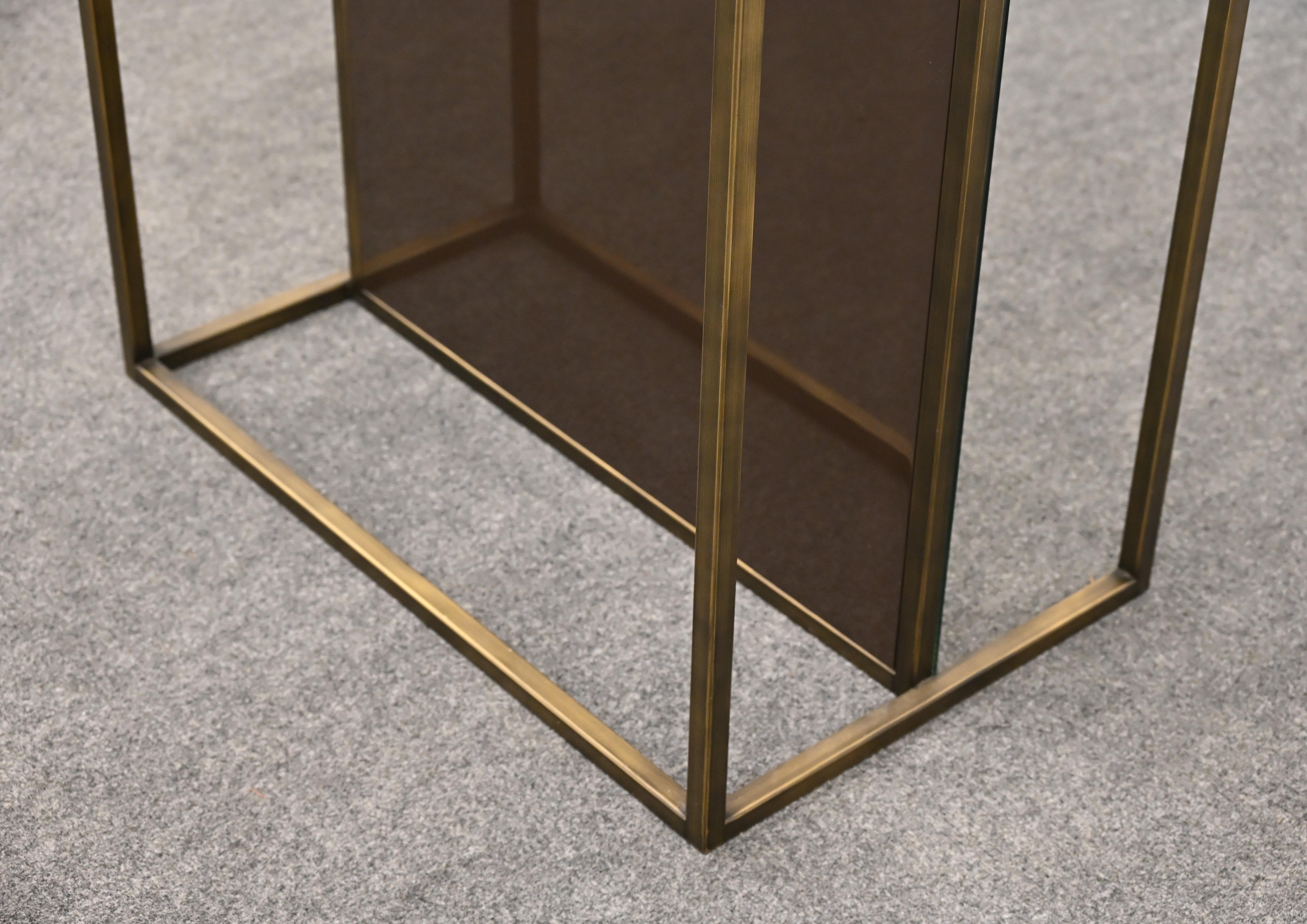 Industrieller architektonischer Spiegel in voller Länge mit Bronzemetall, 20. Jahrhundert im Angebot 3