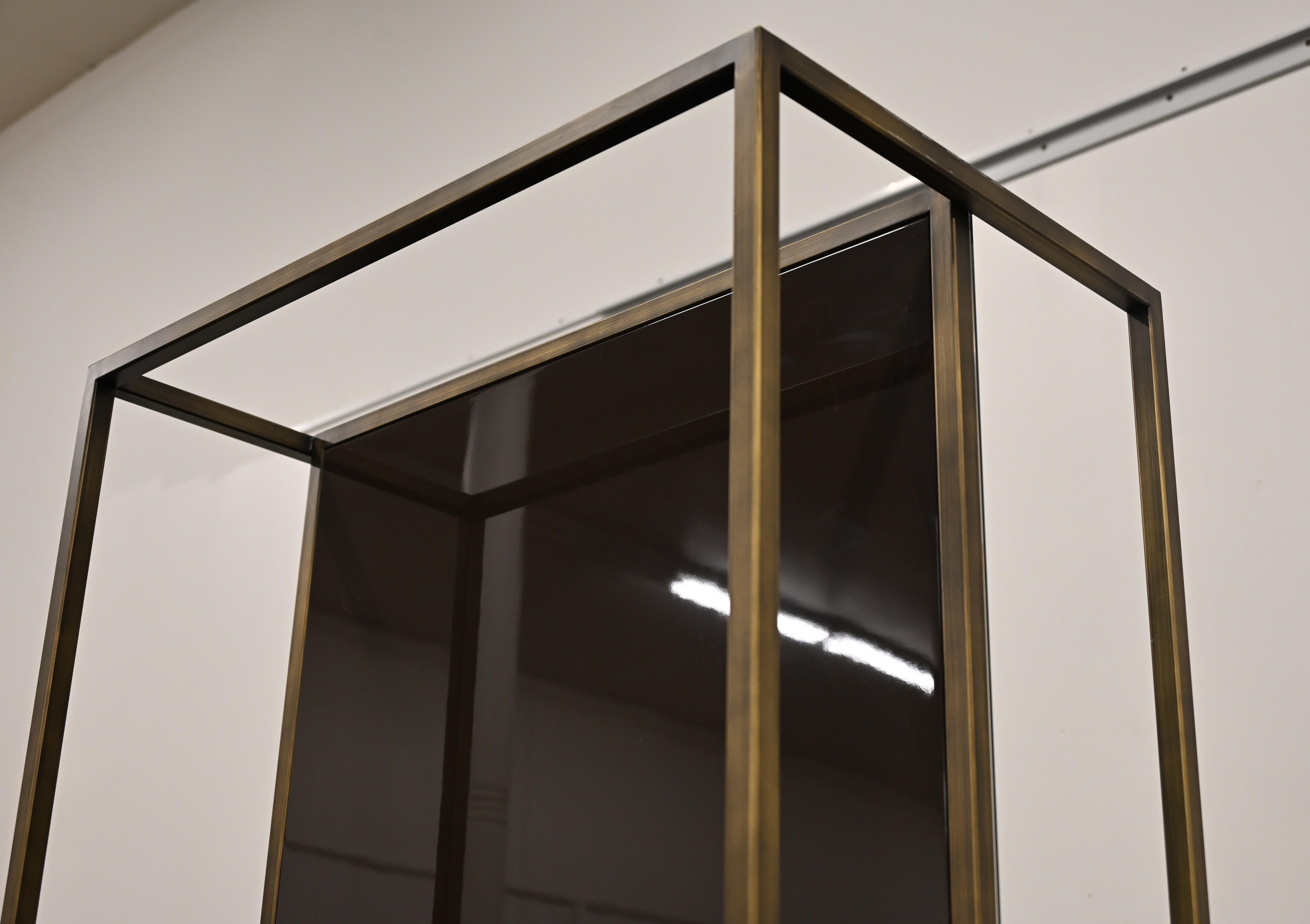 Industrieller architektonischer Spiegel in voller Länge mit Bronzemetall, 20. Jahrhundert im Angebot 4