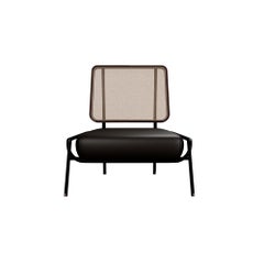 Industrieller Sessel DUV ohne Armlehnen Kakao Leder handgefertigt von Murmurio