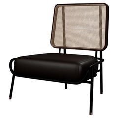 Fauteuil industriel DUV sans accoudoirs Cuir cacao fait main par Murmurio