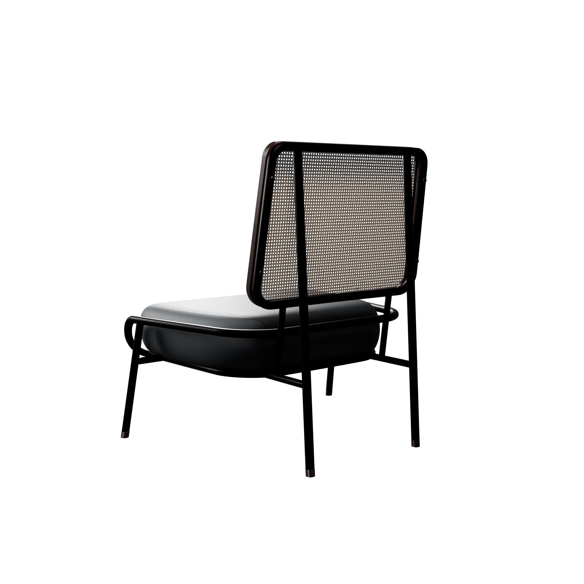 Portuguese Industrial armchair DUV without arms Concrete leather handcrafted by Murmurio For Sale
