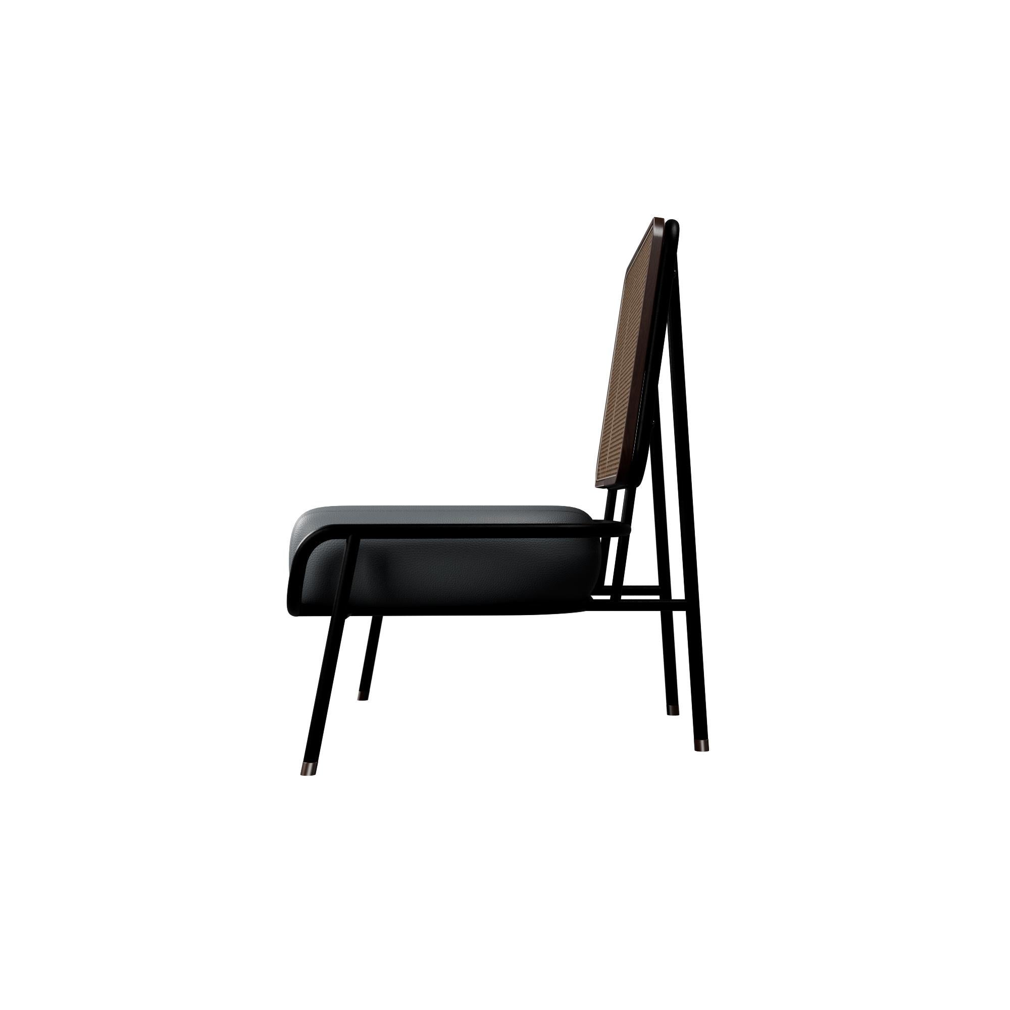 Contemporary Industrial armchair DUV without arms Concrete leather handcrafted by Murmurio For Sale