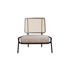 Poltrona industriale DUV senza braccioli in pelle crema realizzata a mano da Murmurio