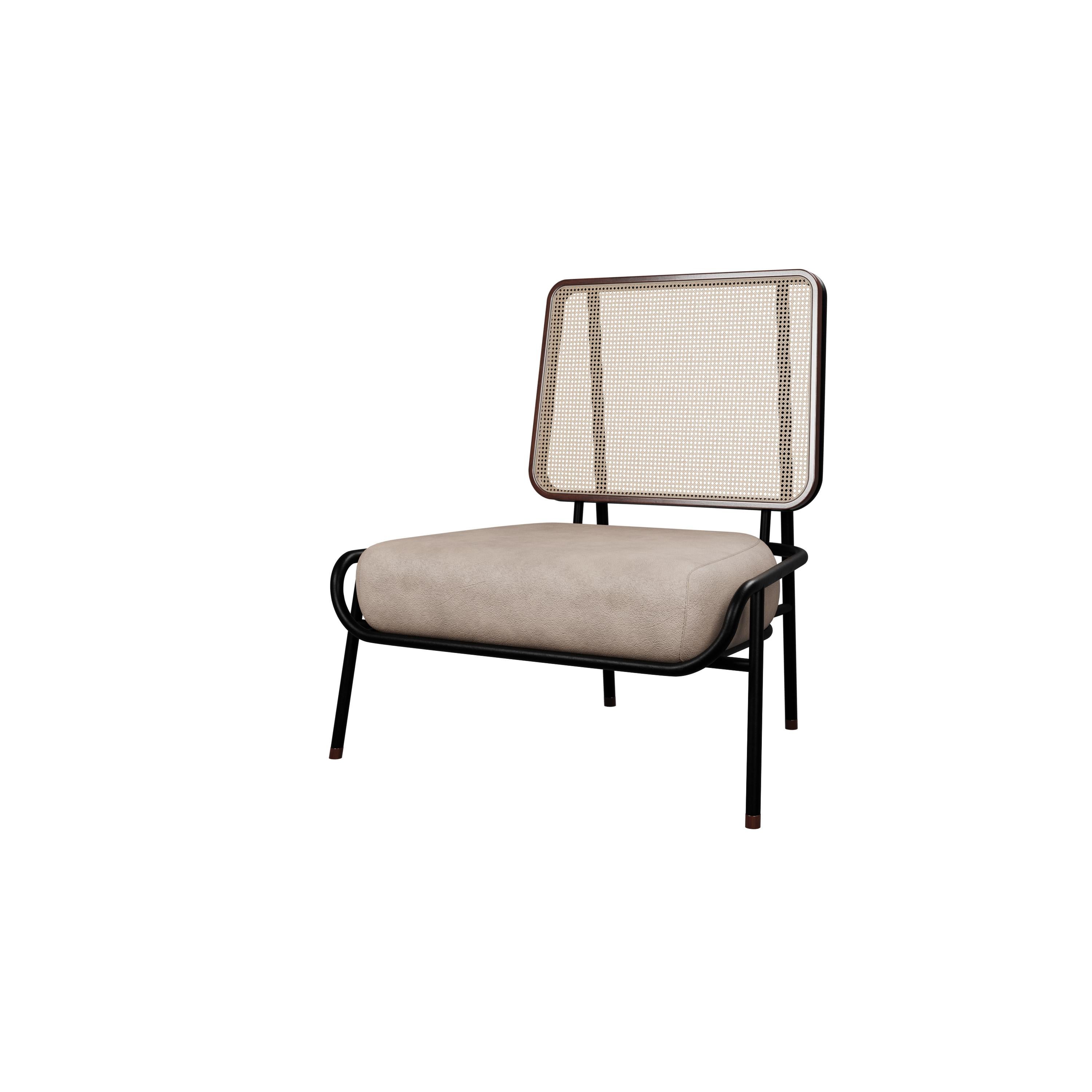 Industriel Fauteuil industriel DUV sans bras Cuir crème fabriqué à la main par Murmurio en vente