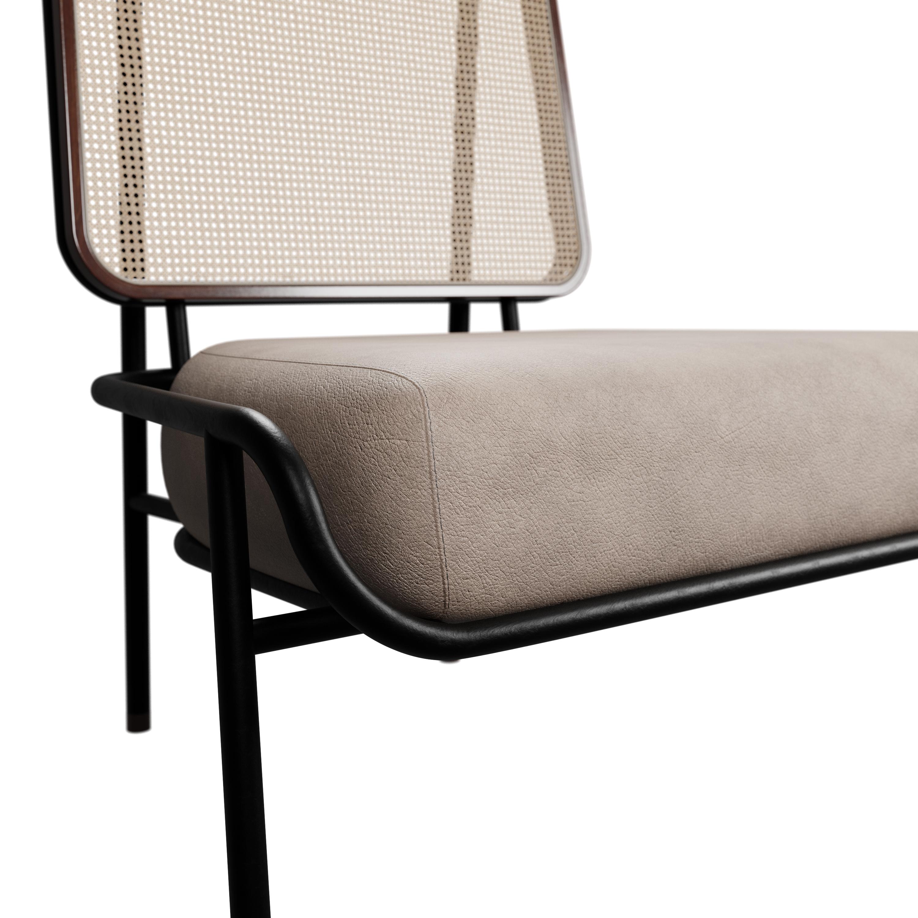 Fauteuil industriel DUV sans bras Cuir crème fabriqué à la main par Murmurio Neuf - En vente à Lordelo, PT