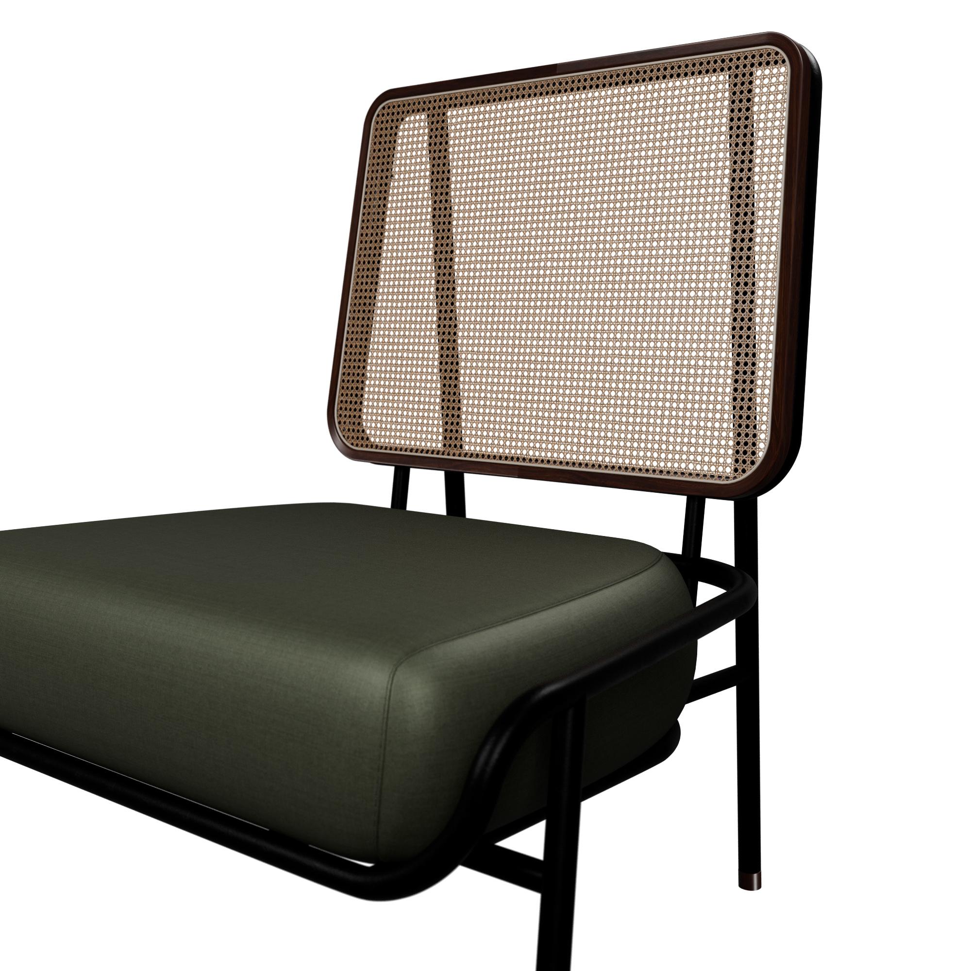 Industrial armchair DUV without arms Forest velvet handcrafted by Murmurio In New Condition For Sale In Lordelo, PT