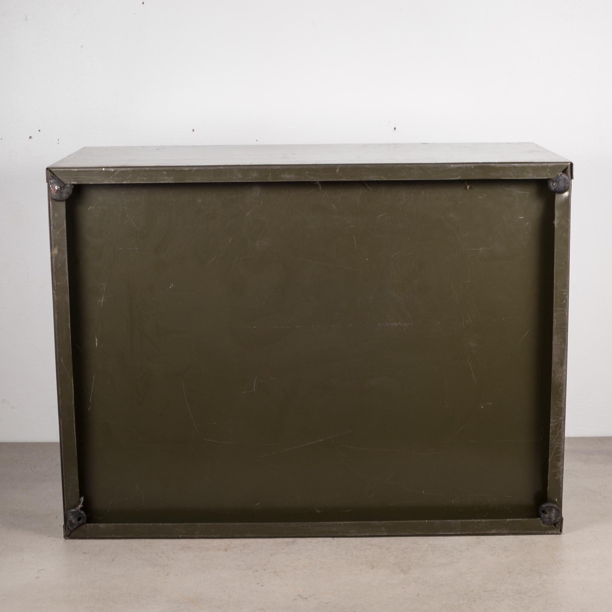 Industrial Army Green Factory Cabinet, circa 1940 3