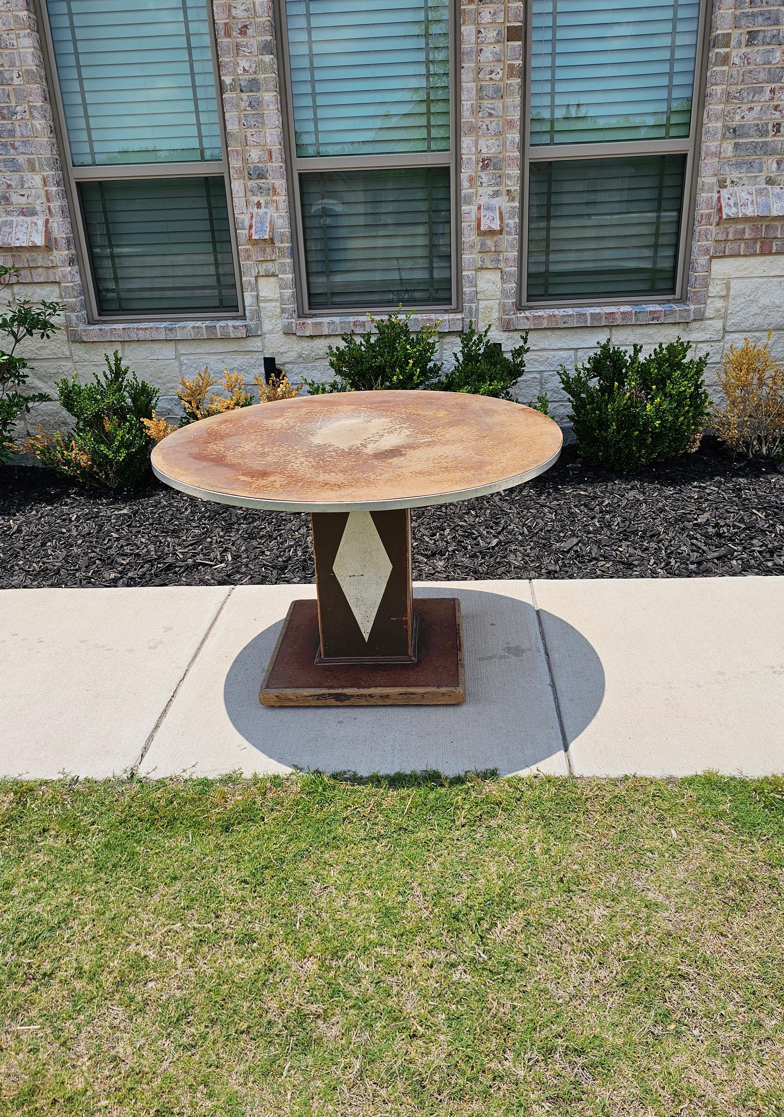 Industrial Art Deco Round Retail Store Display Table For Sale 6
