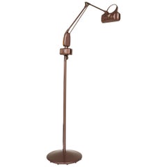 Vintage Industrial Articulating Arm Floor Lamp with Magnifier by Dazor