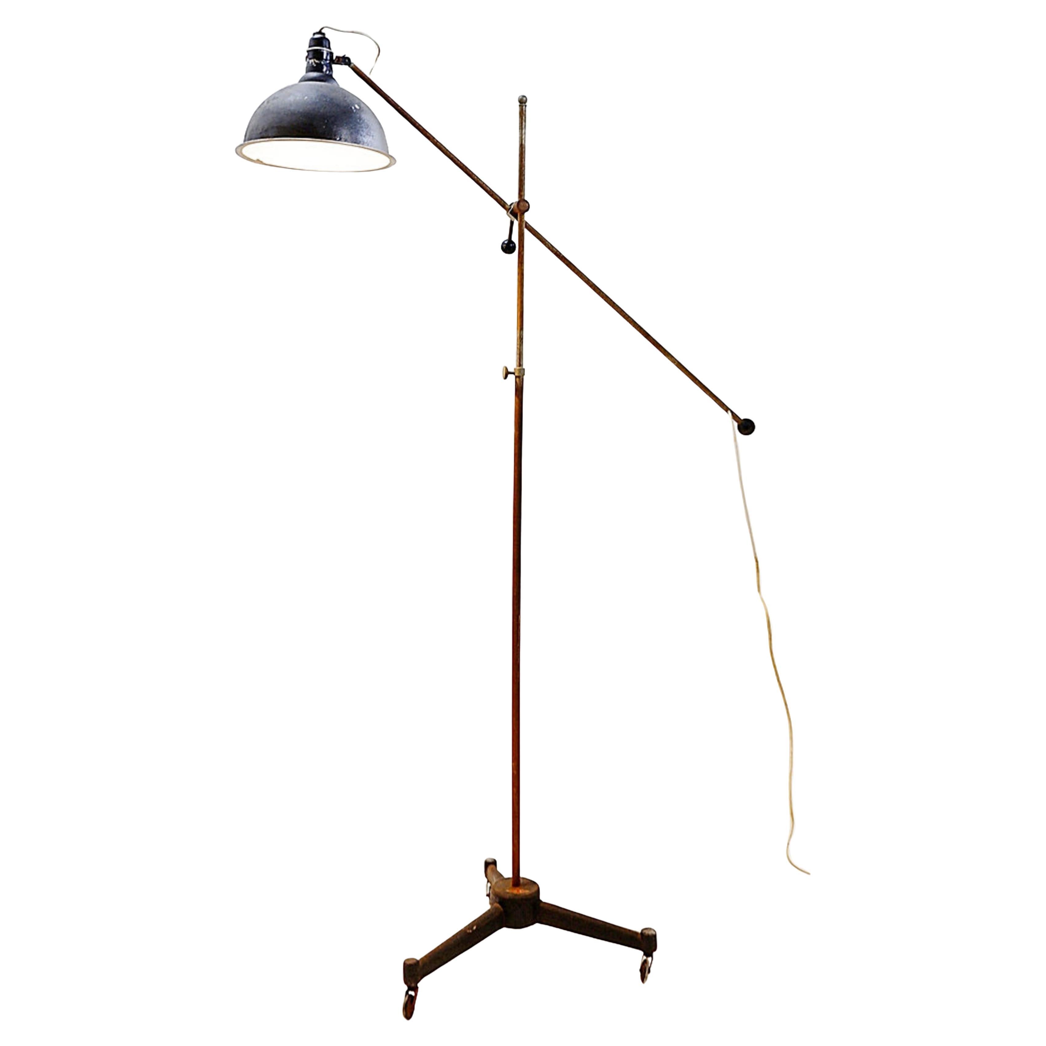 Industrial Articulating Floor Lamp - Circa 1930s