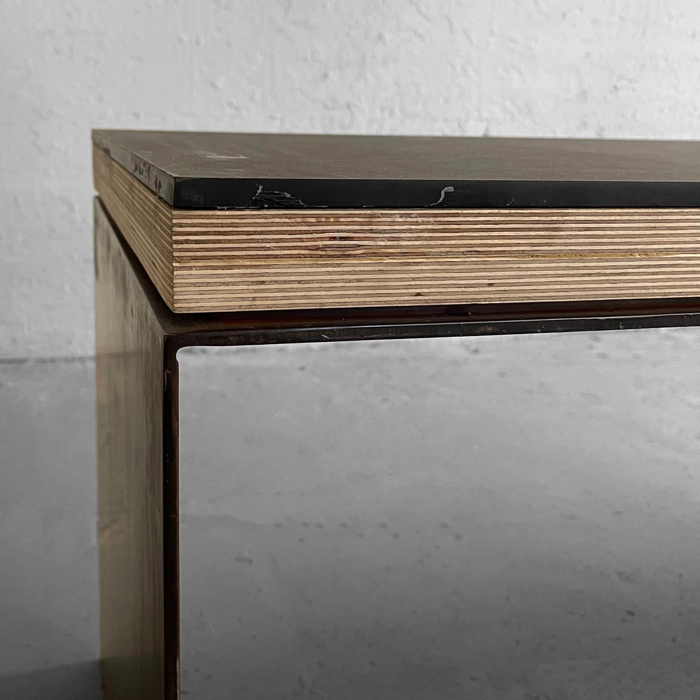 Industrial Artisan Custom Steel Coffee Table Bench For Sale 5